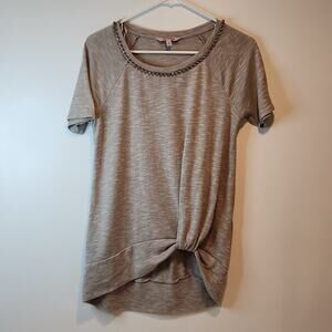 Juicy Couture Shirt Blouse Gray Jeweled Women's Size Medium EUC NICE!!
